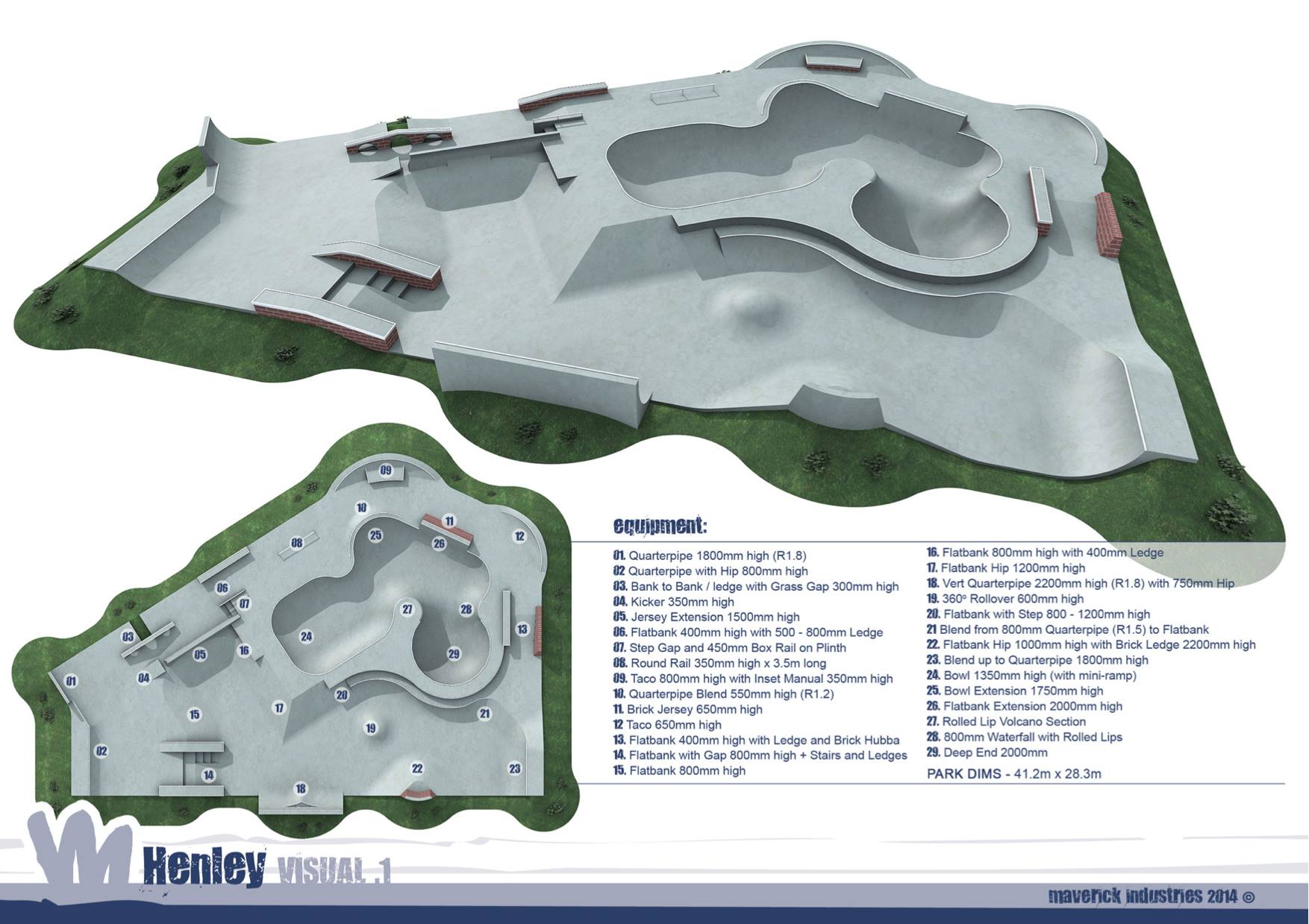 Henley Skatepark Blueprints