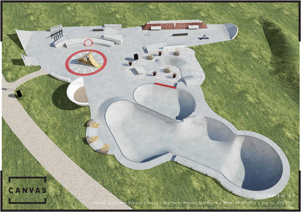 Peacehaven skatepark layout
