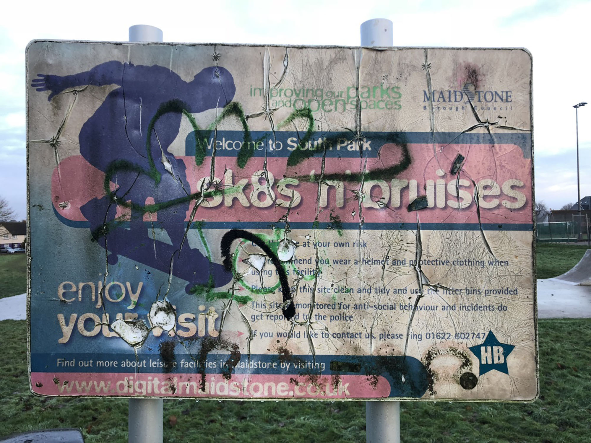 Maidstone South Park Skatepark Sign - 21-12-2022 - Chris Davies / The Skateparks Project